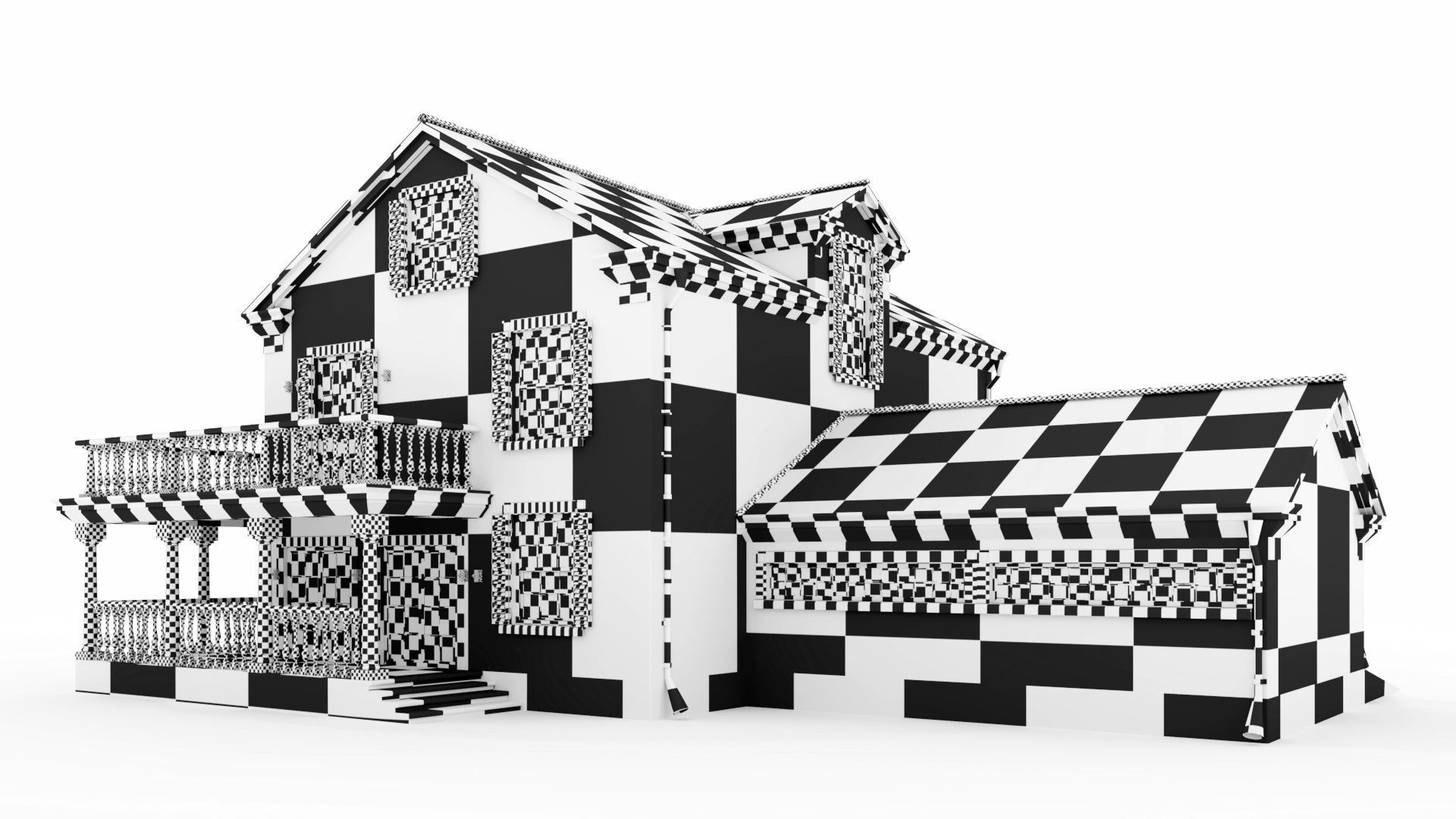 American classic house 3D model_17