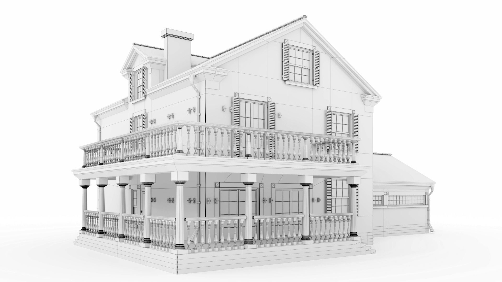 American classic house 3D model_26