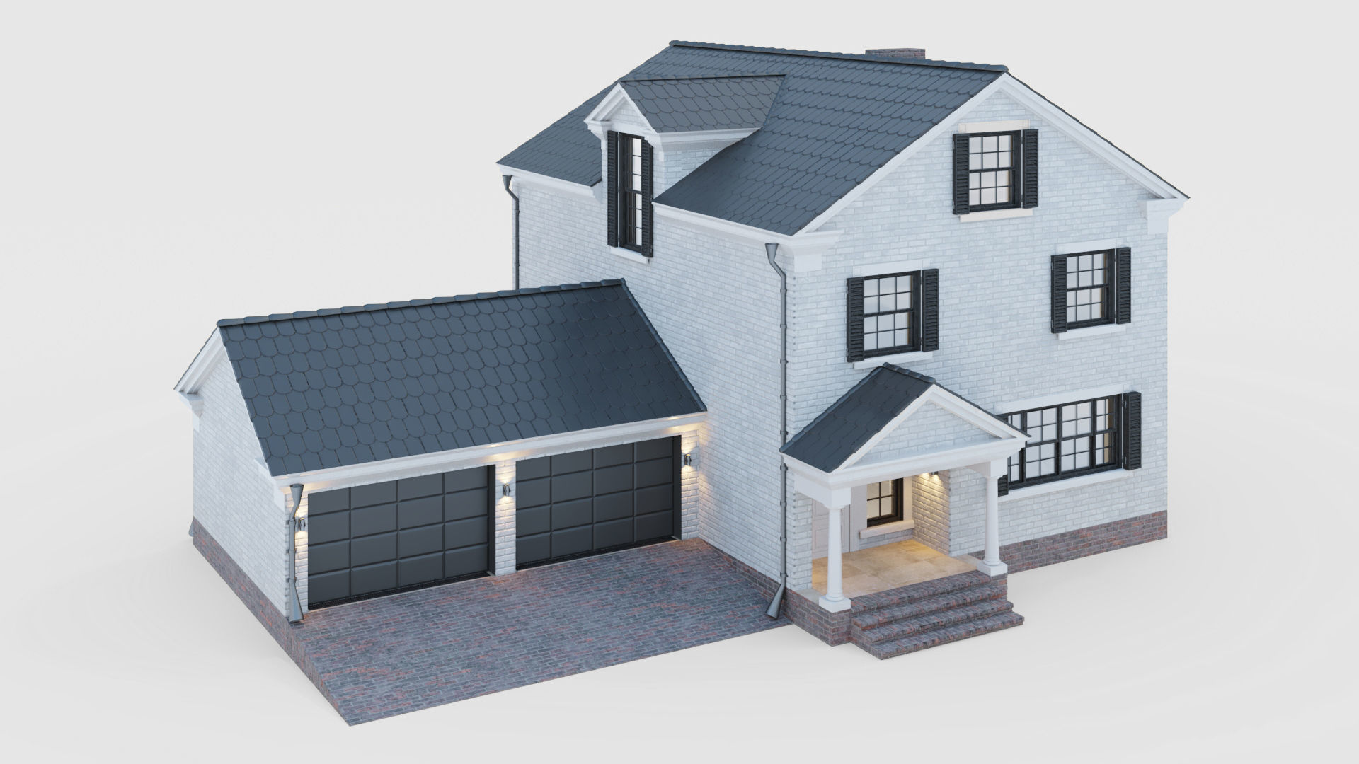 American classic house 3D model_8