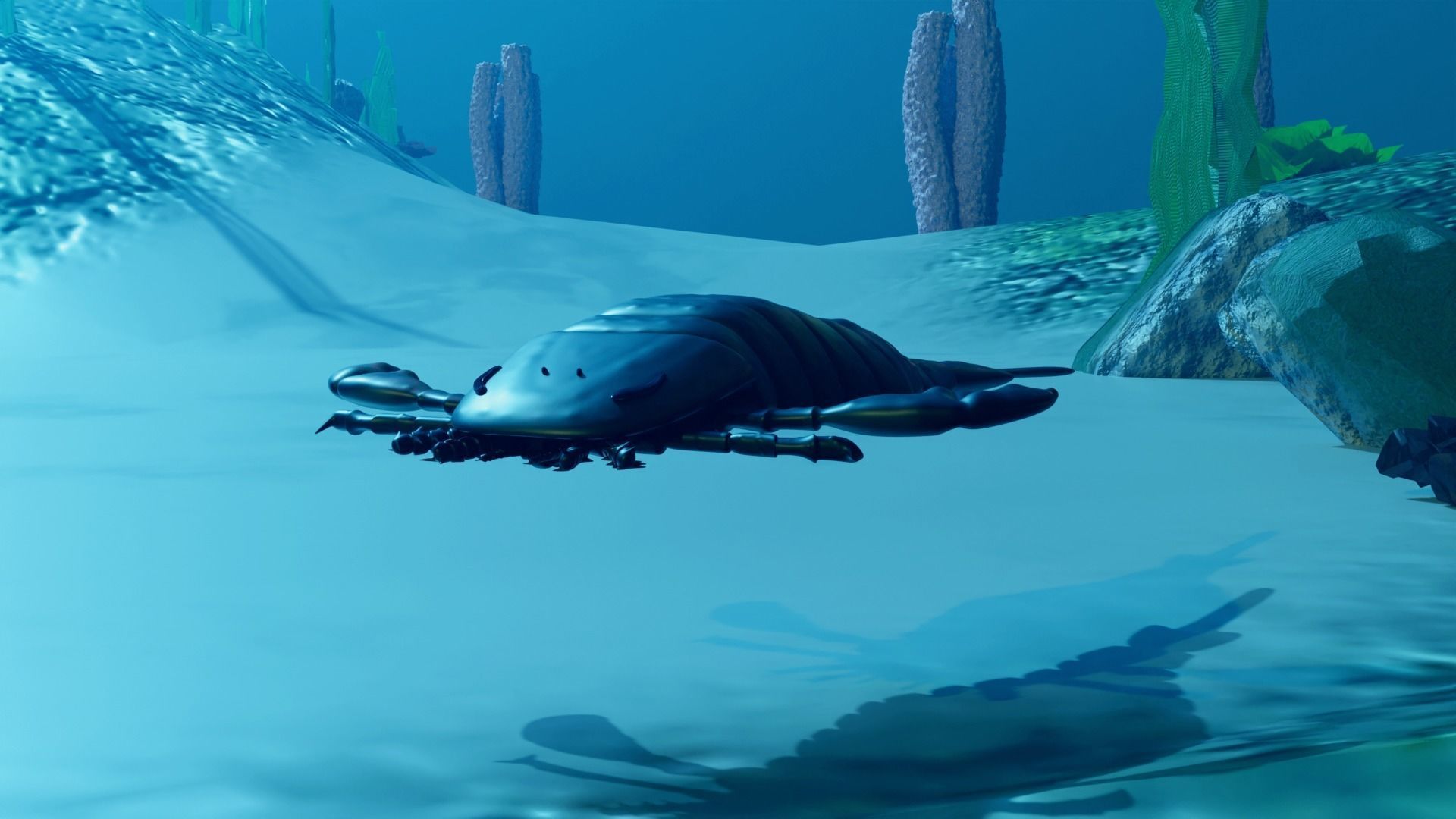 Eurypterus Remipes Free low-poly 3D model_3