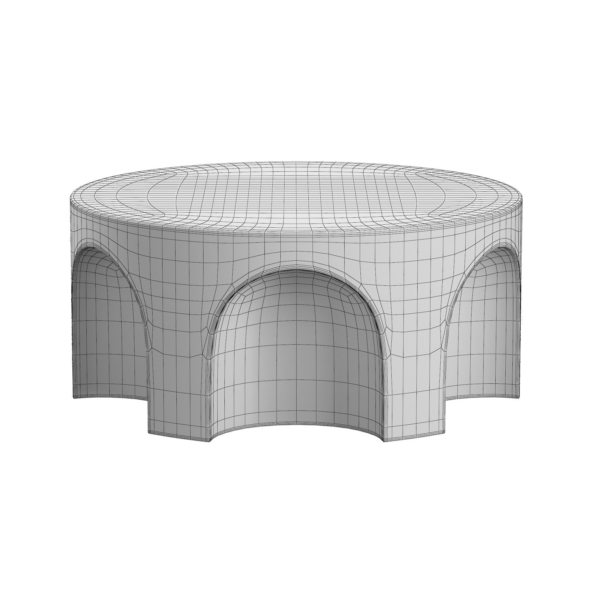 VOLTA CARVED ROUND COFFEE TABLE 3D model_6