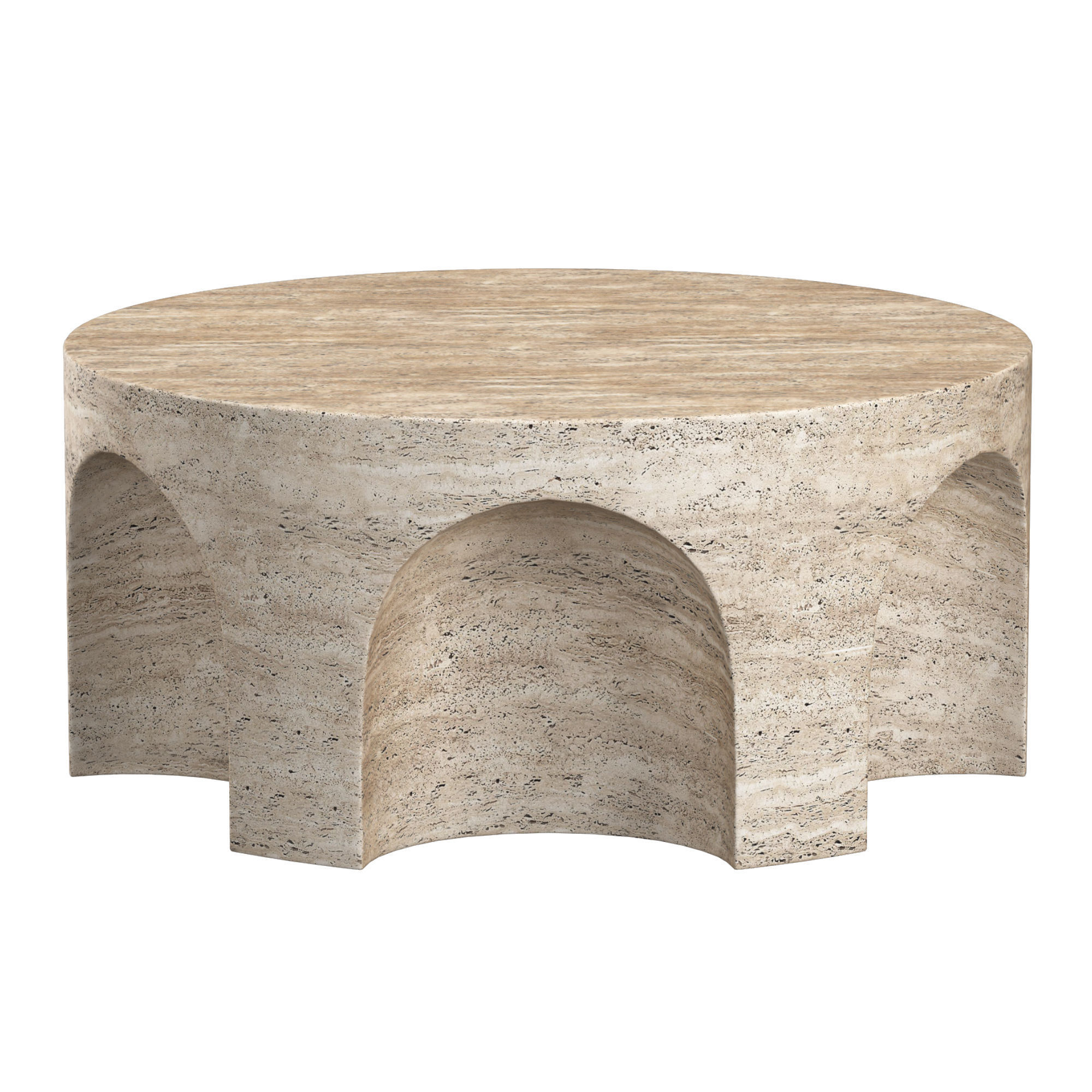 VOLTA CARVED ROUND COFFEE TABLE 3D model_2