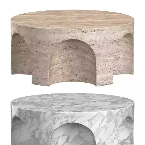 VOLTA CARVED ROUND COFFEE TABLE