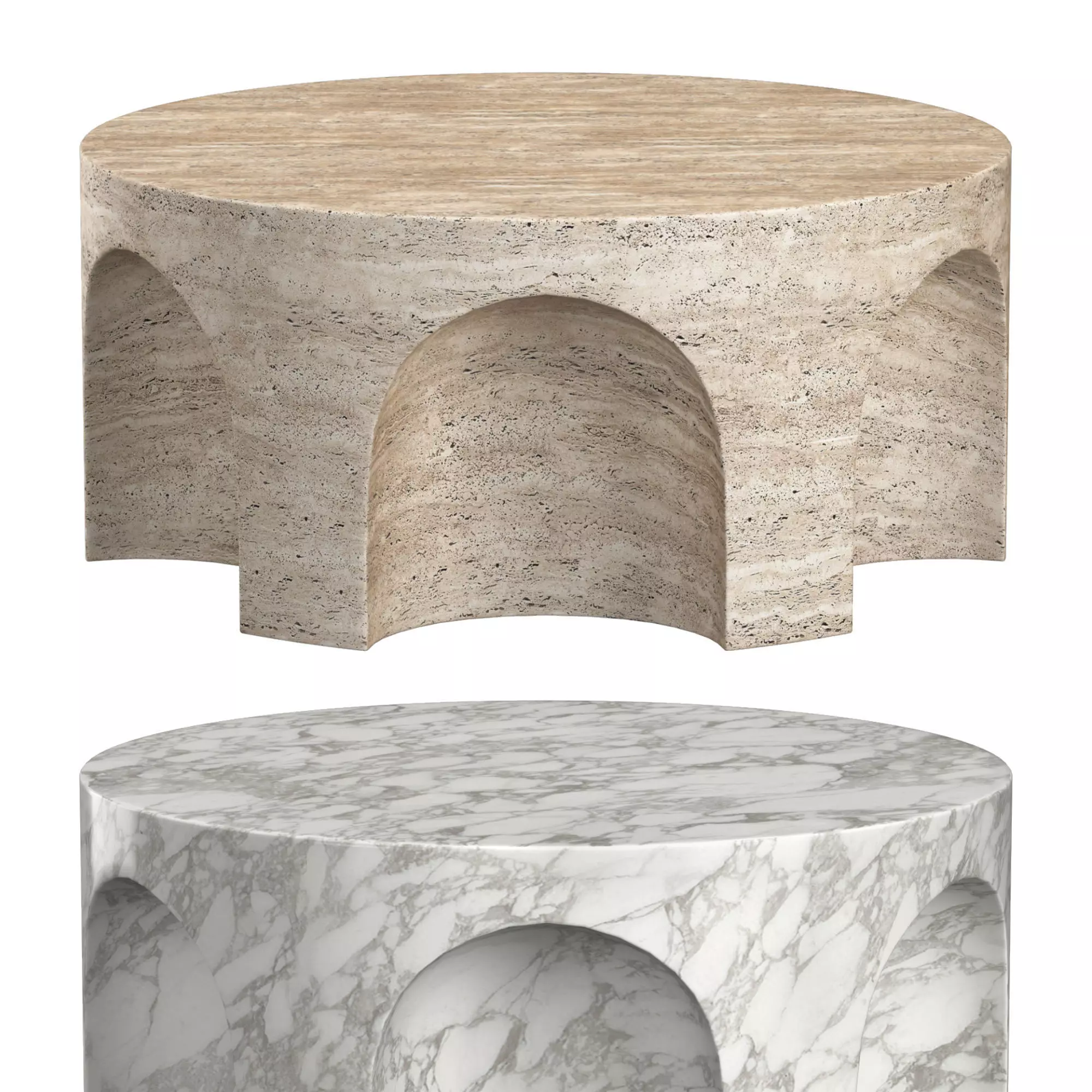 VOLTA CARVED ROUND COFFEE TABLE 3D model_0