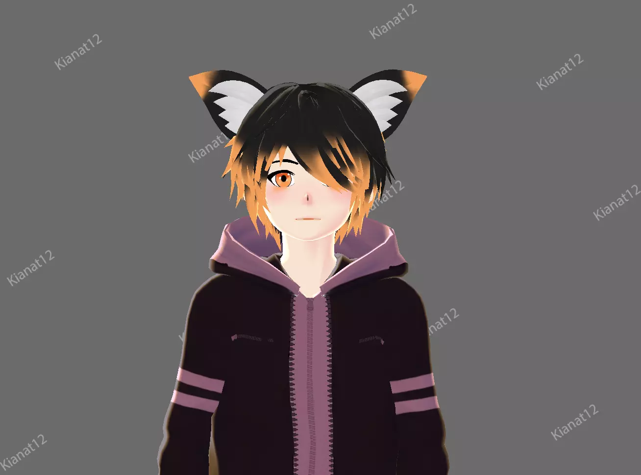 3d male anime character  for gaming vrchat and also for  Vtubing Low-poly 3D model_0