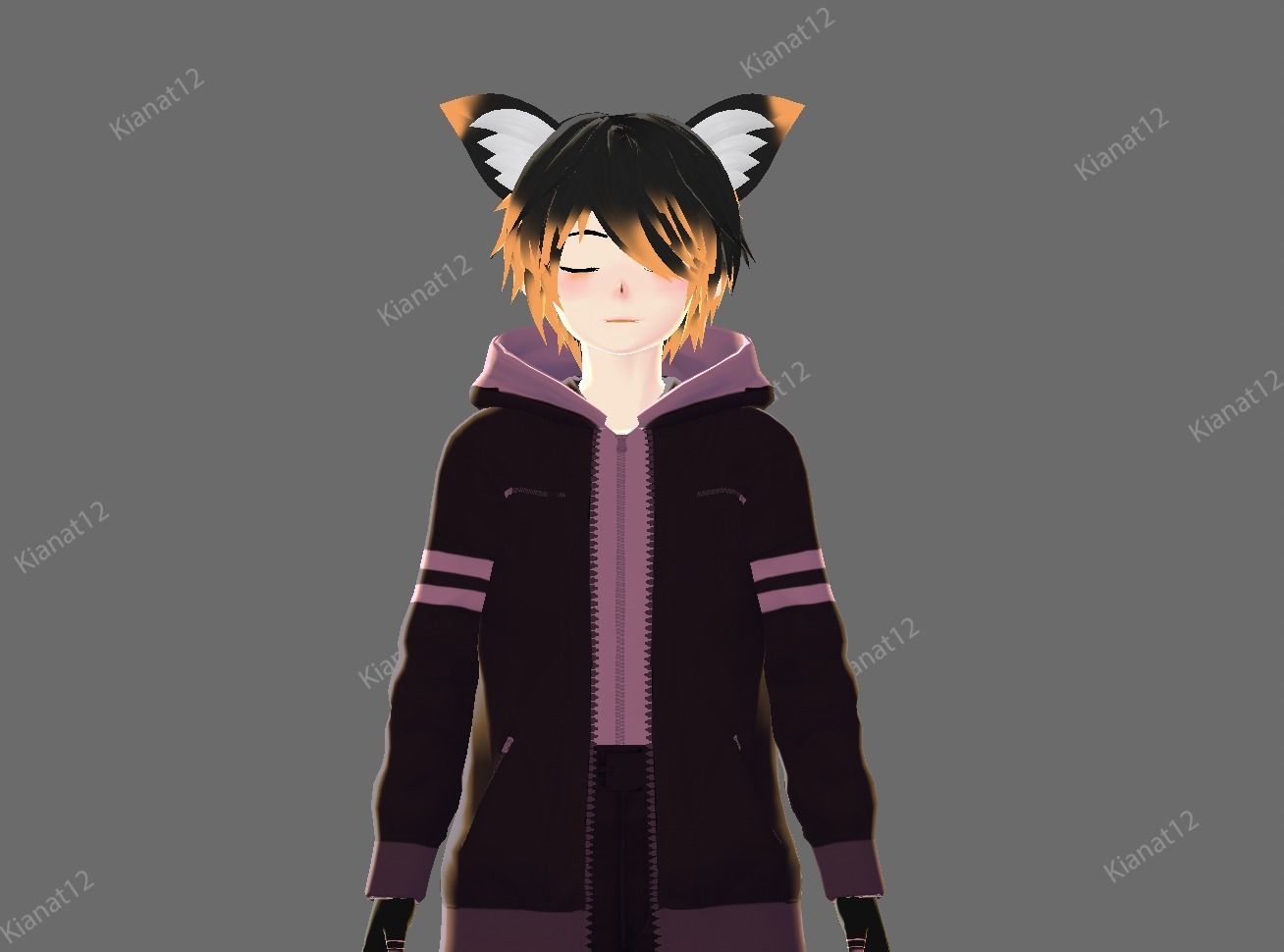 3d male anime character  for gaming vrchat and also for  Vtubing Low-poly 3D model_16