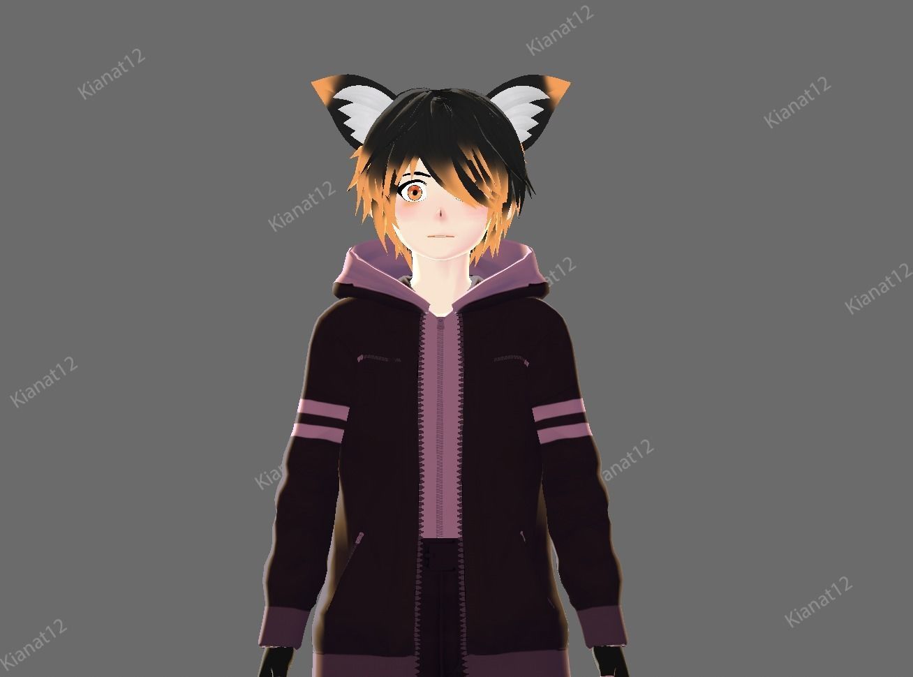 3d male anime character  for gaming vrchat and also for  Vtubing Low-poly 3D model_17
