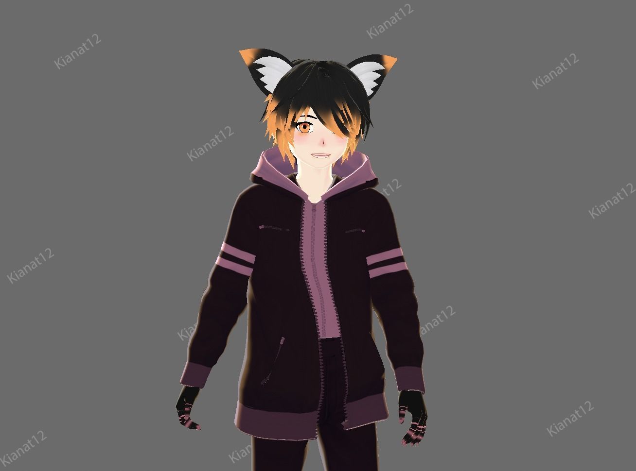 3d male anime character  for gaming vrchat and also for  Vtubing Low-poly 3D model_19