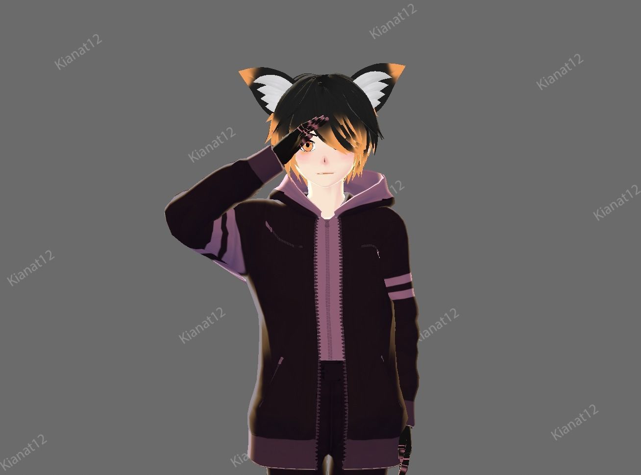 3d male anime character  for gaming vrchat and also for  Vtubing Low-poly 3D model_20