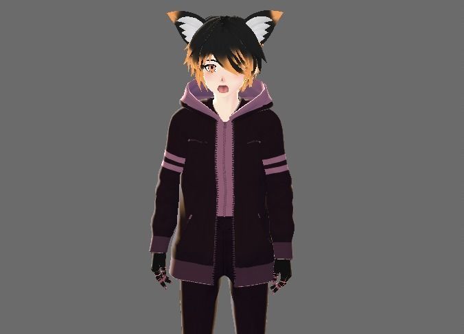 3d male anime character  for gaming vrchat and also for  Vtubing Low-poly 3D model_3