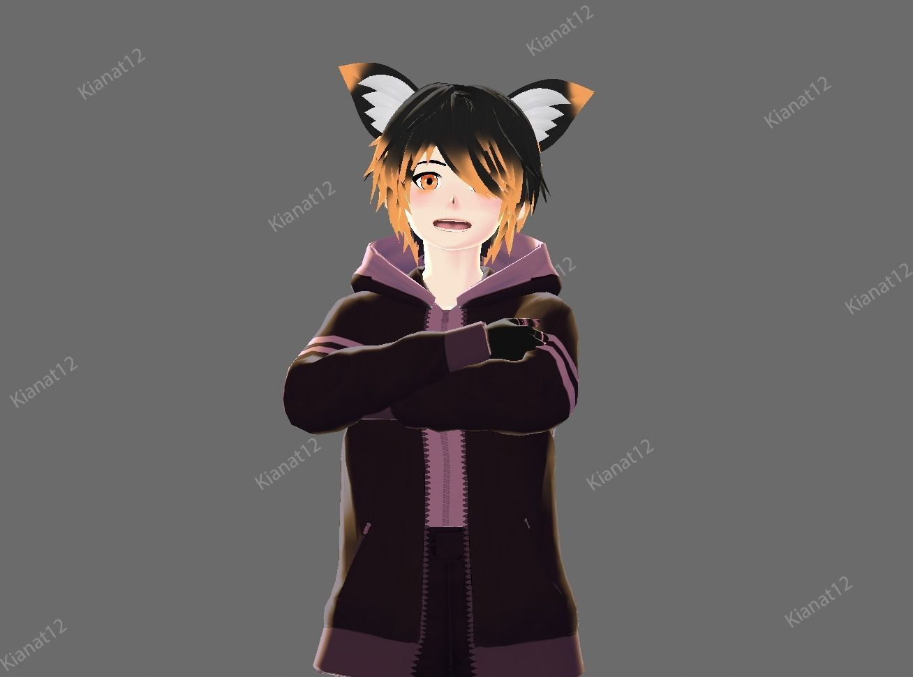 3d male anime character  for gaming vrchat and also for  Vtubing Low-poly 3D model_18