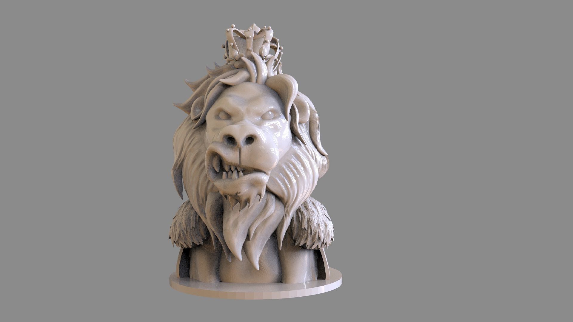 Lion King Bust 3D print model_4