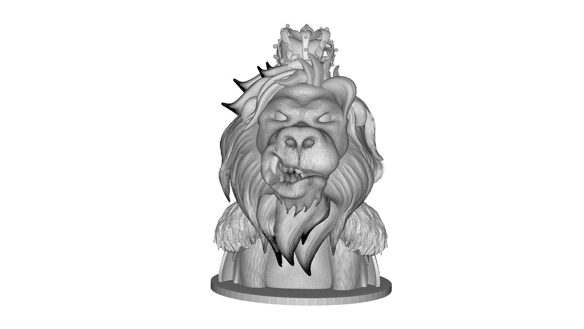 Lion King Bust 3D print model_6