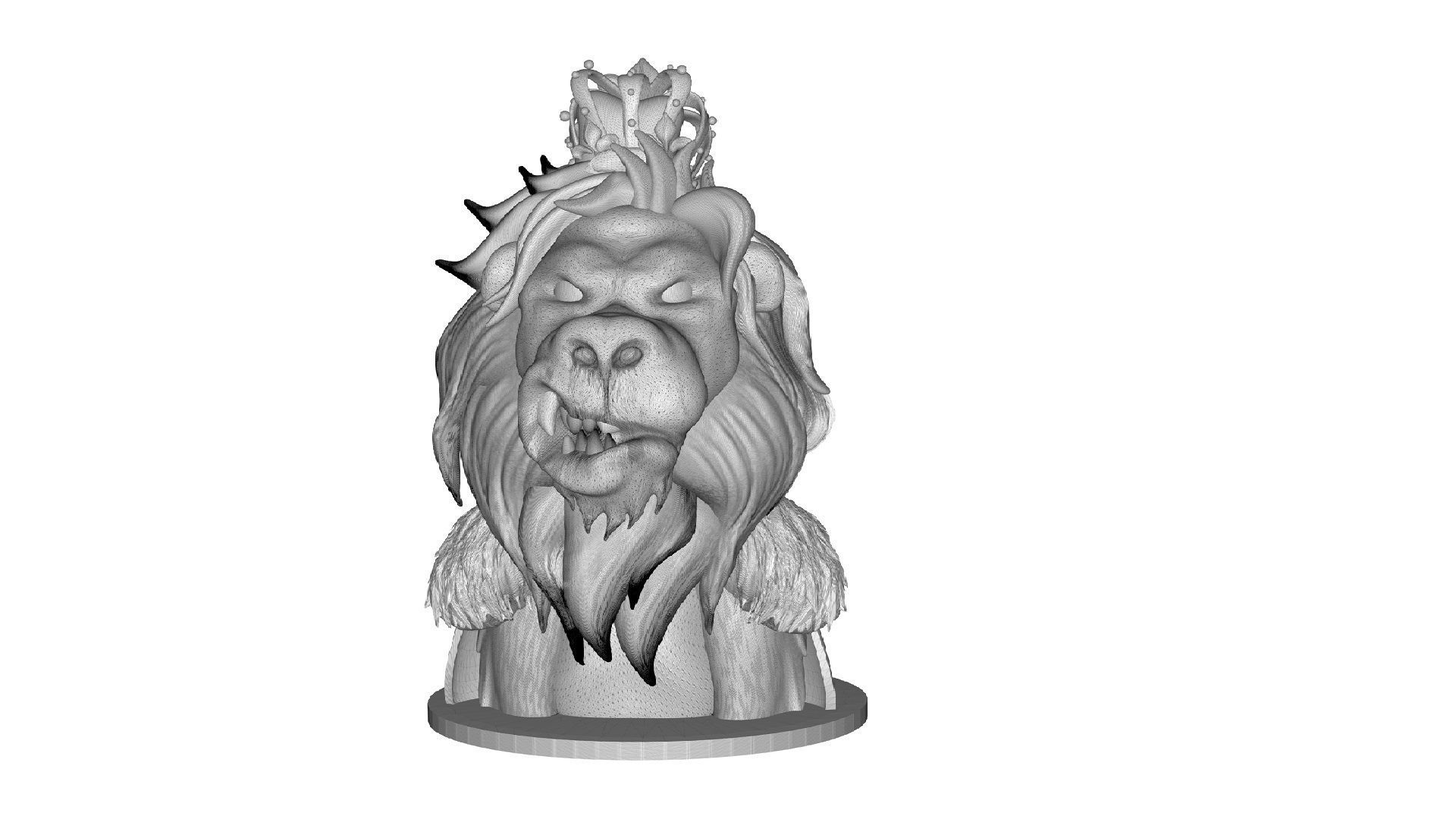 Lion King Bust 3D print model_5