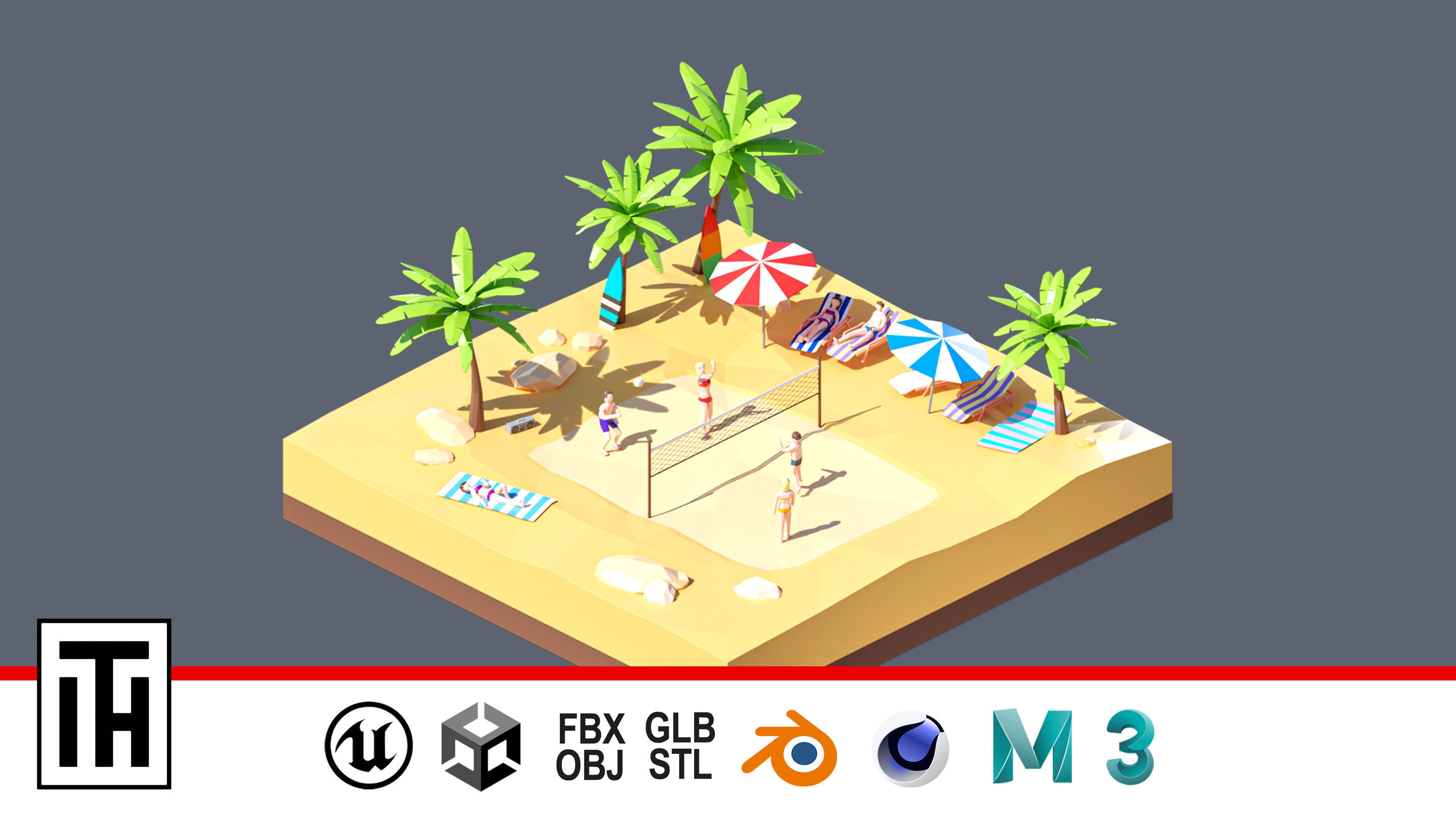 land 40A Low-poly 3D model_1