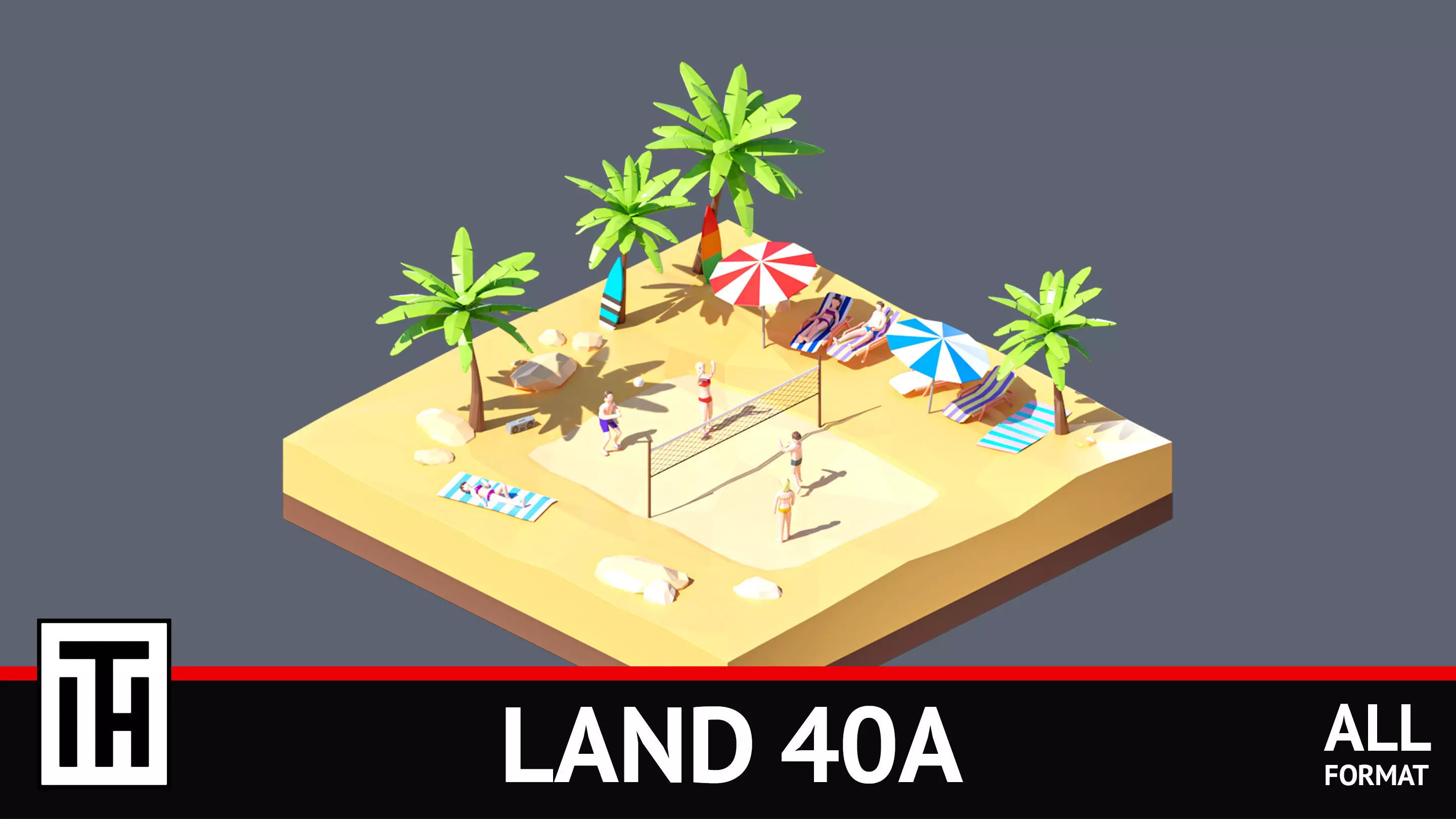 land 40A Low-poly 3D model_0