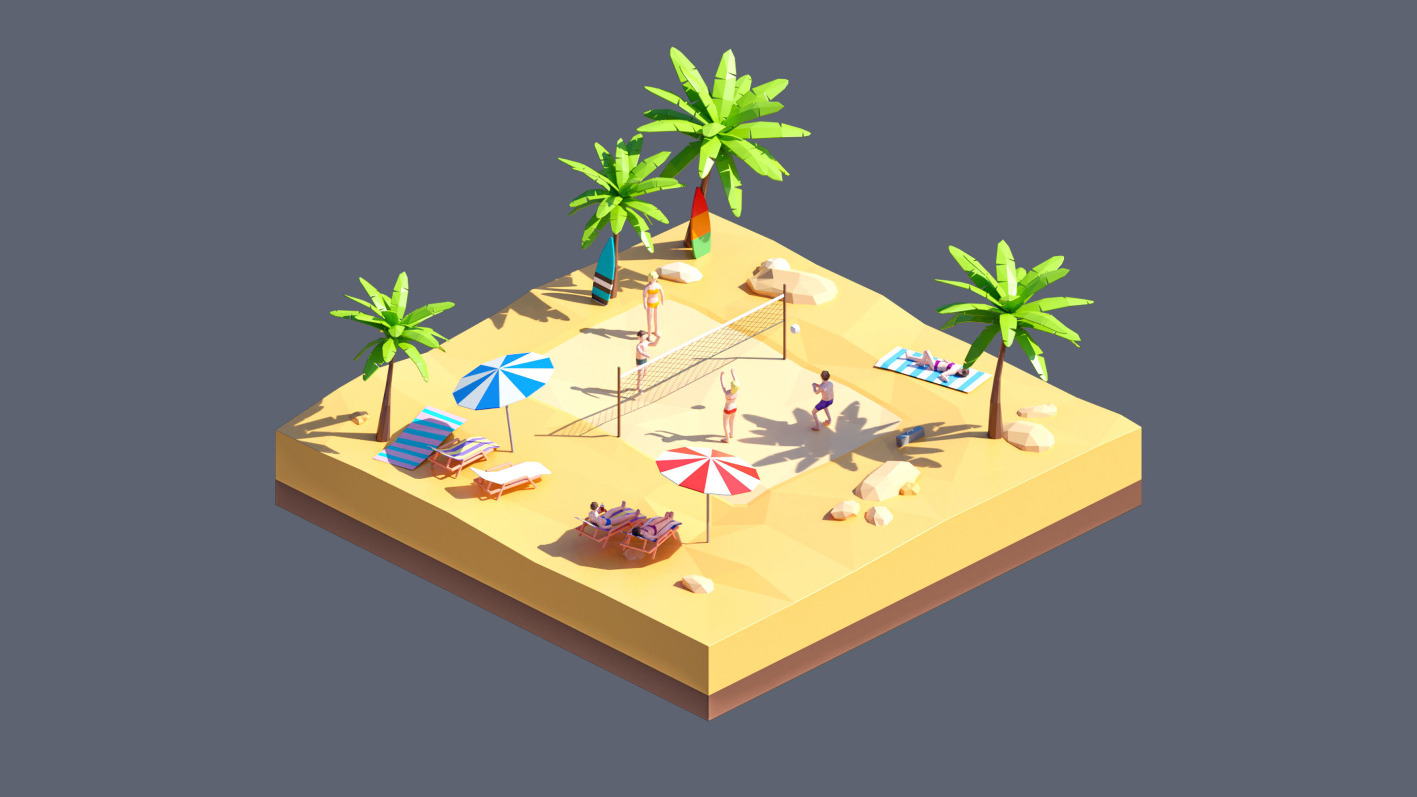 land 40A Low-poly 3D model_3