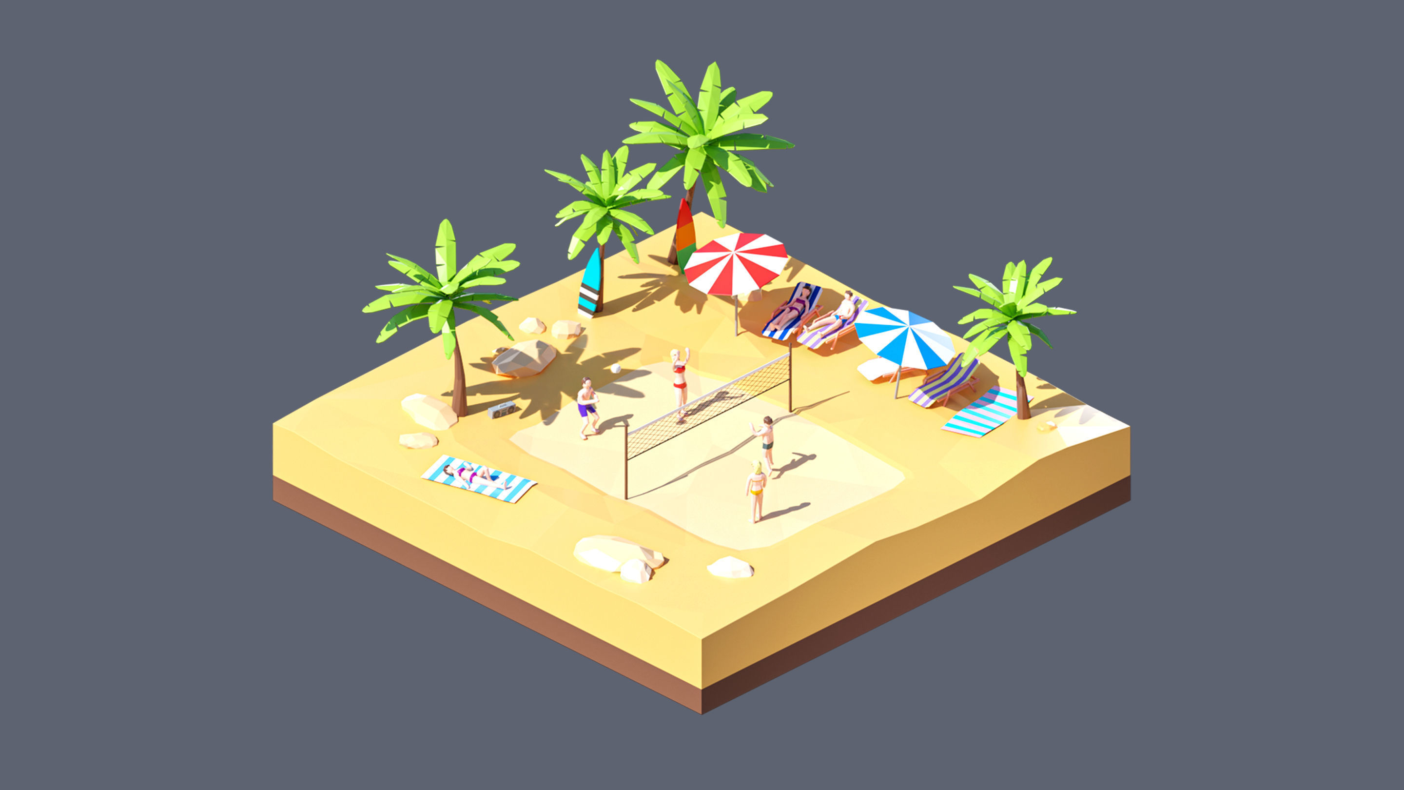 land 40A Low-poly 3D model_2