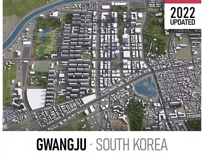 Gwangju Low-poly 3D model