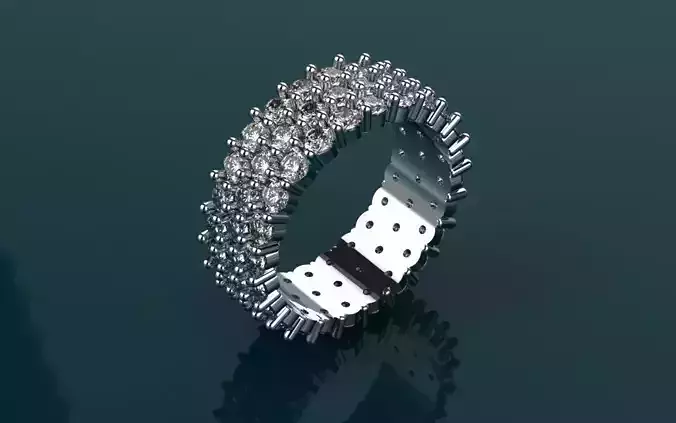 Diamond Ring -Size 9 - Jewelry 3D - AN-358