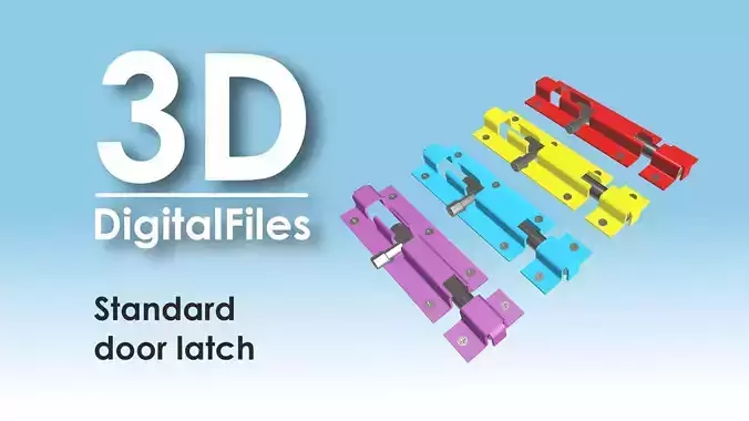 Standard door latch Low-poly 3D model