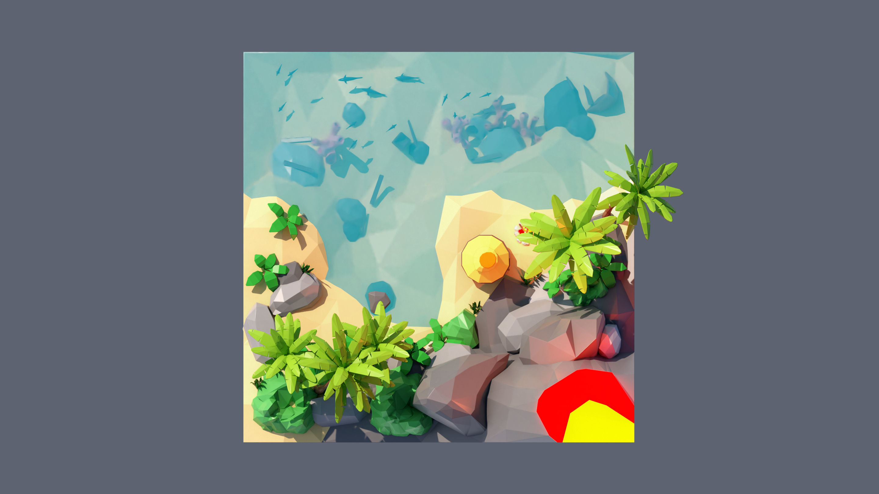 land 43A Low-poly 3D model_4