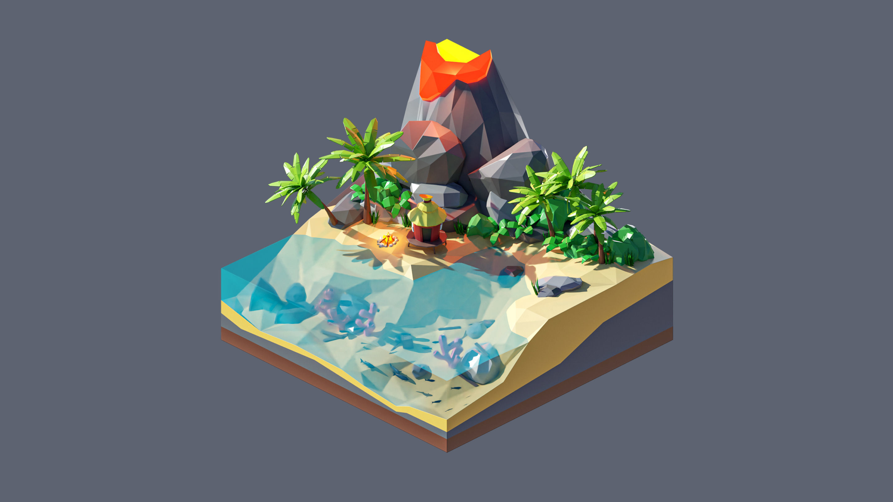 land 43A Low-poly 3D model_2