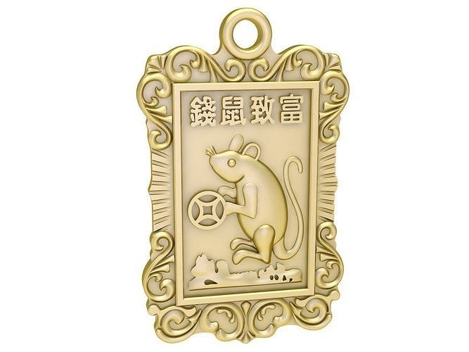 zodiac mouse 24k pendant 3310 3D print model