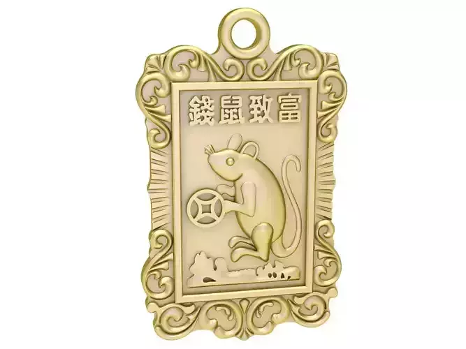 zodiac mouse 24k pendant 3310 3D print model