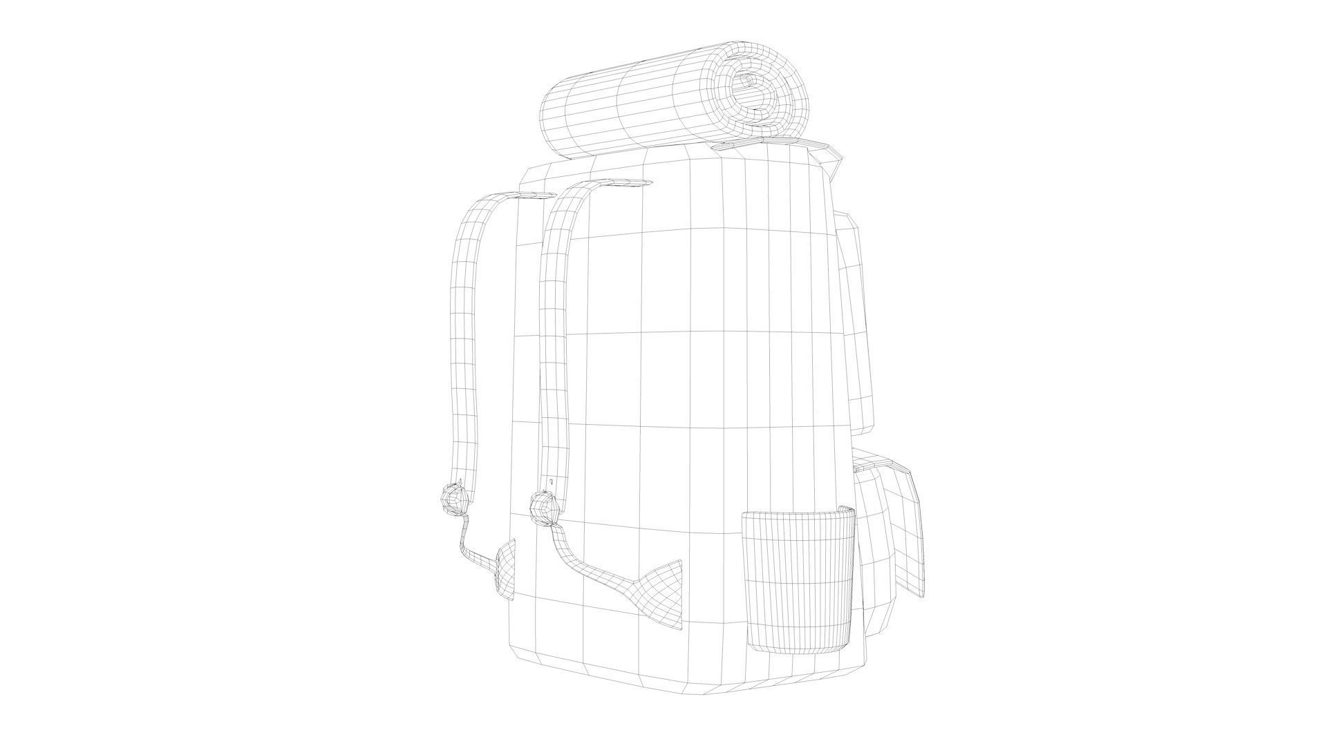 Cartoon Backpack Low-poly 3D model_15