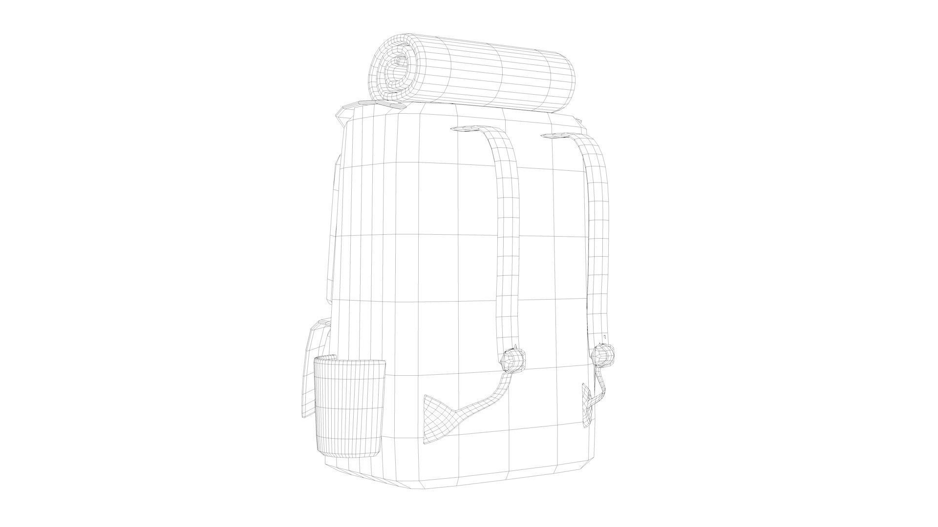 Cartoon Backpack Low-poly 3D model_13