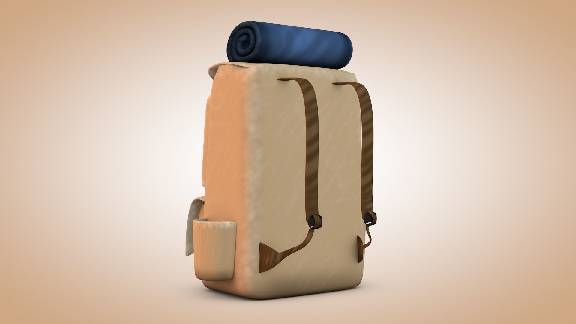 Cartoon Backpack Low-poly 3D model_4