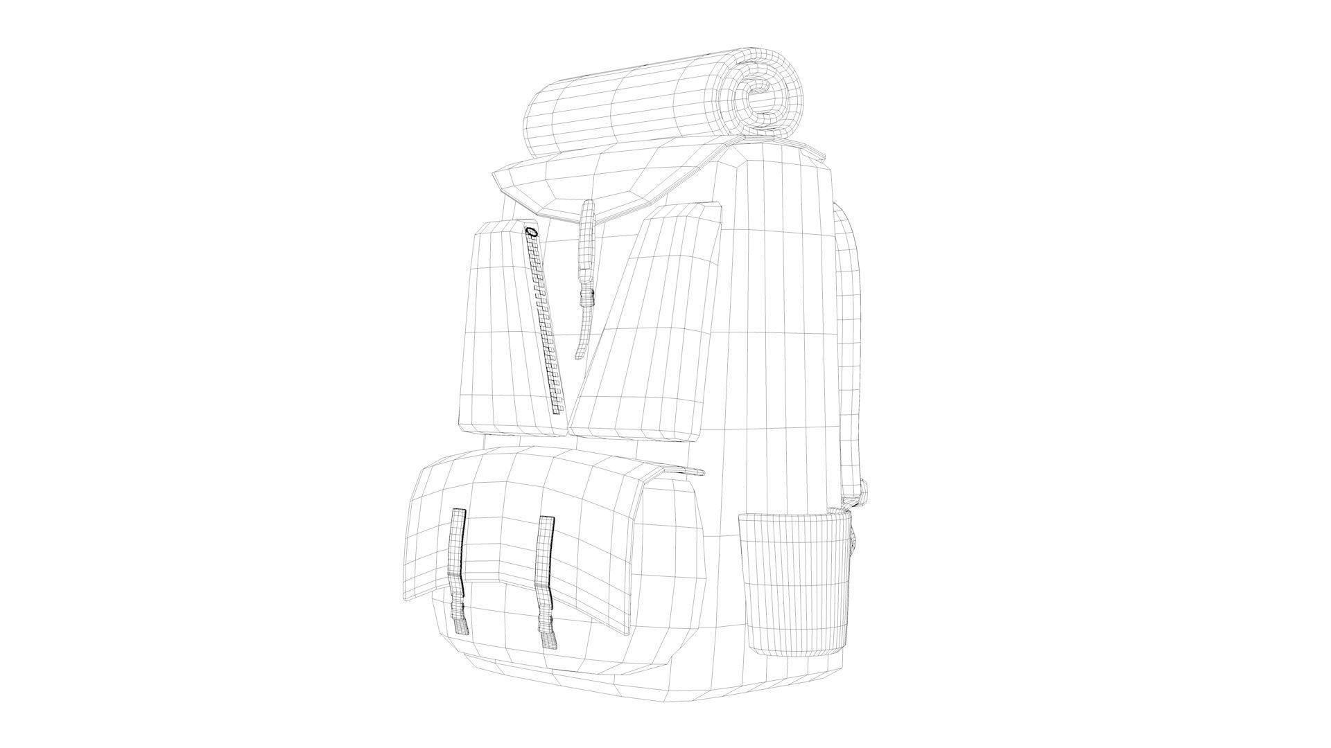 Cartoon Backpack Low-poly 3D model_11