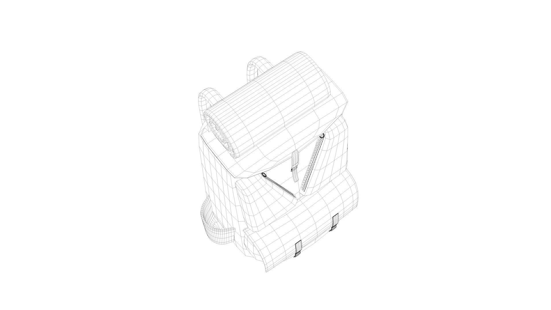 Cartoon Backpack Low-poly 3D model_17