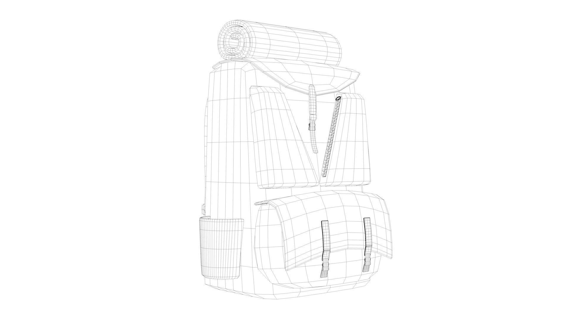 Cartoon Backpack Low-poly 3D model_16