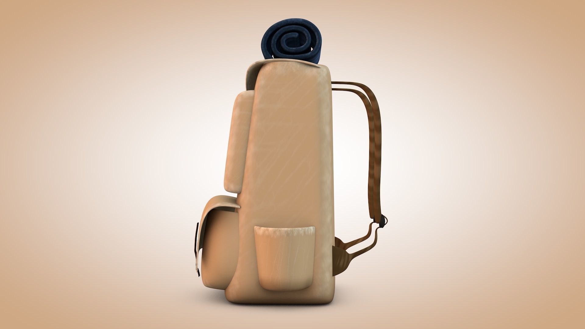 Cartoon Backpack Low-poly 3D model_3