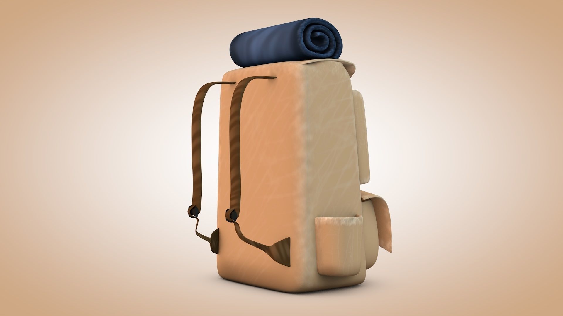 Cartoon Backpack Low-poly 3D model_6