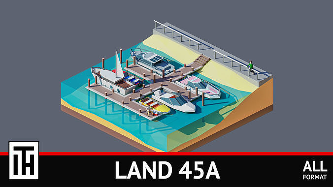 land 45A Low-poly 3D model