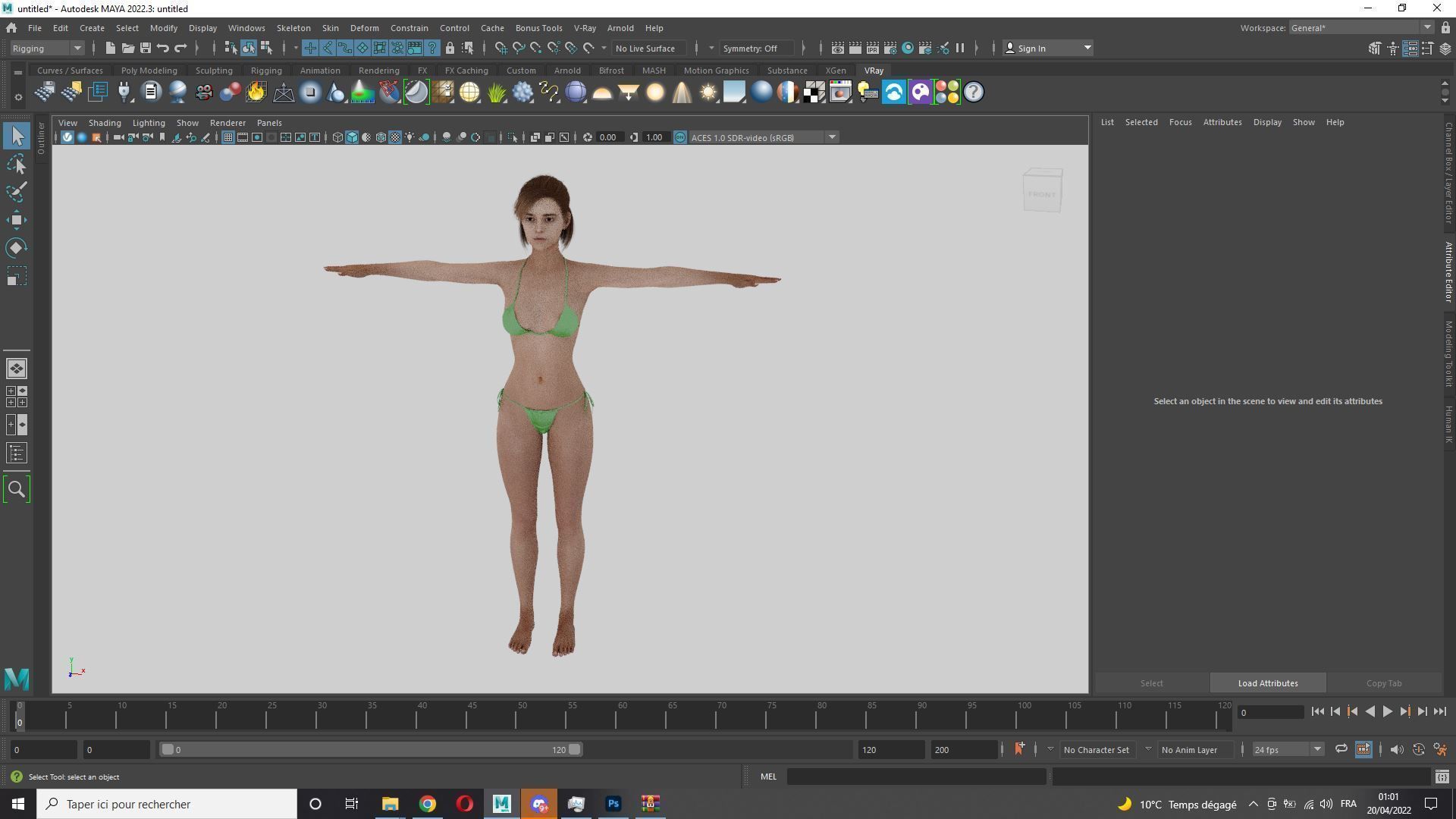 Naked Korean Girl Game Ready Low-poly 3D model_11