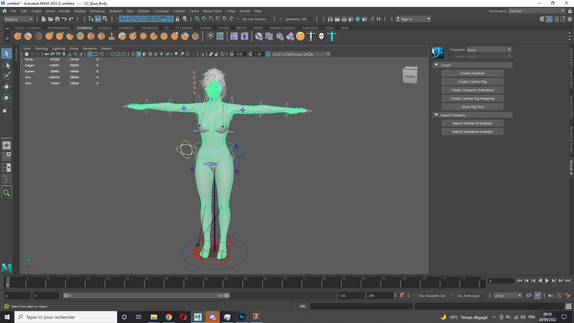 Naked Korean Girl Game Ready Low-poly 3D model_9