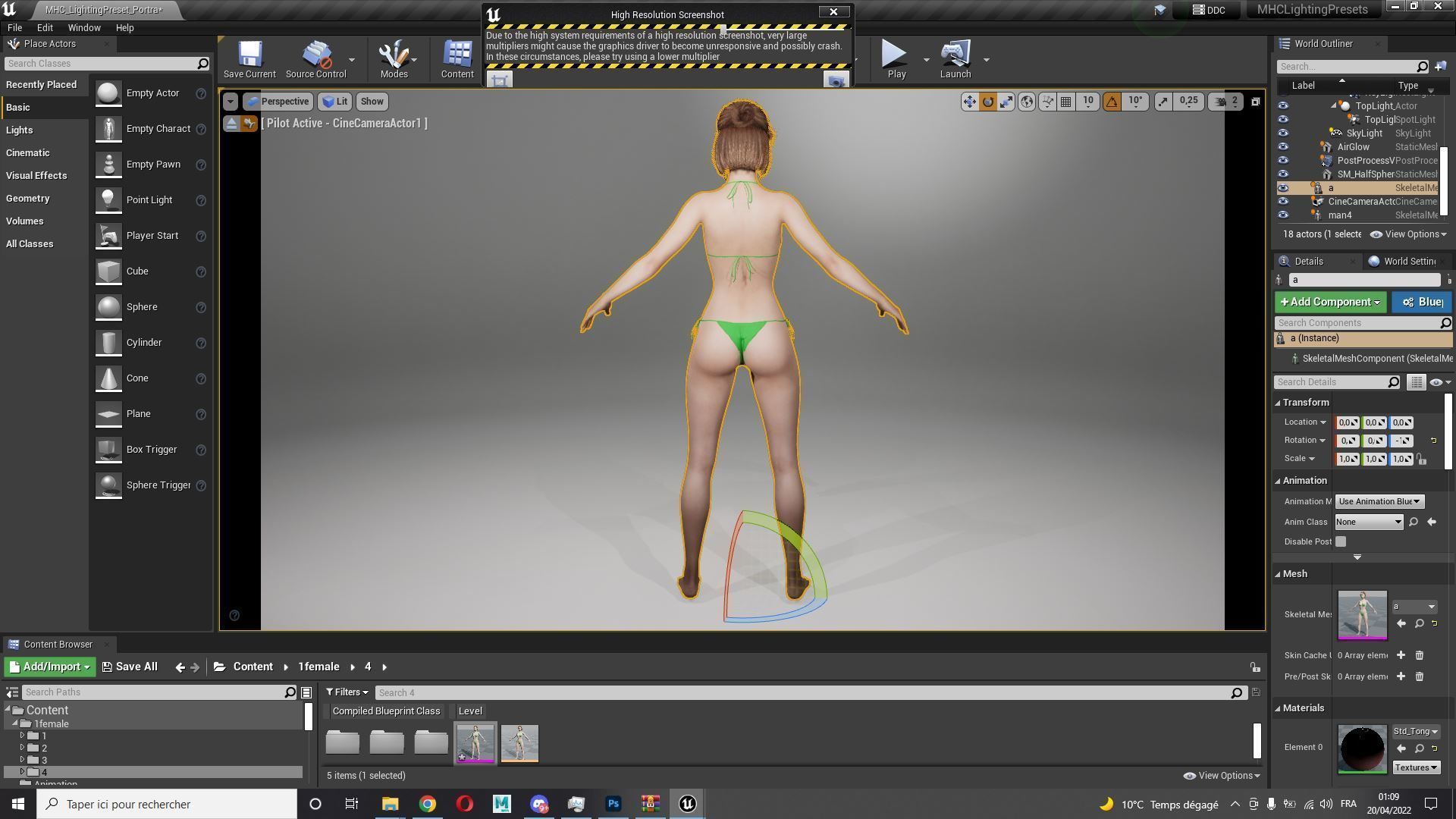 Naked Korean Girl Game Ready Low-poly 3D model_12
