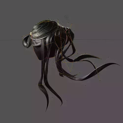 hair style with curves blender Low-poly 3D model