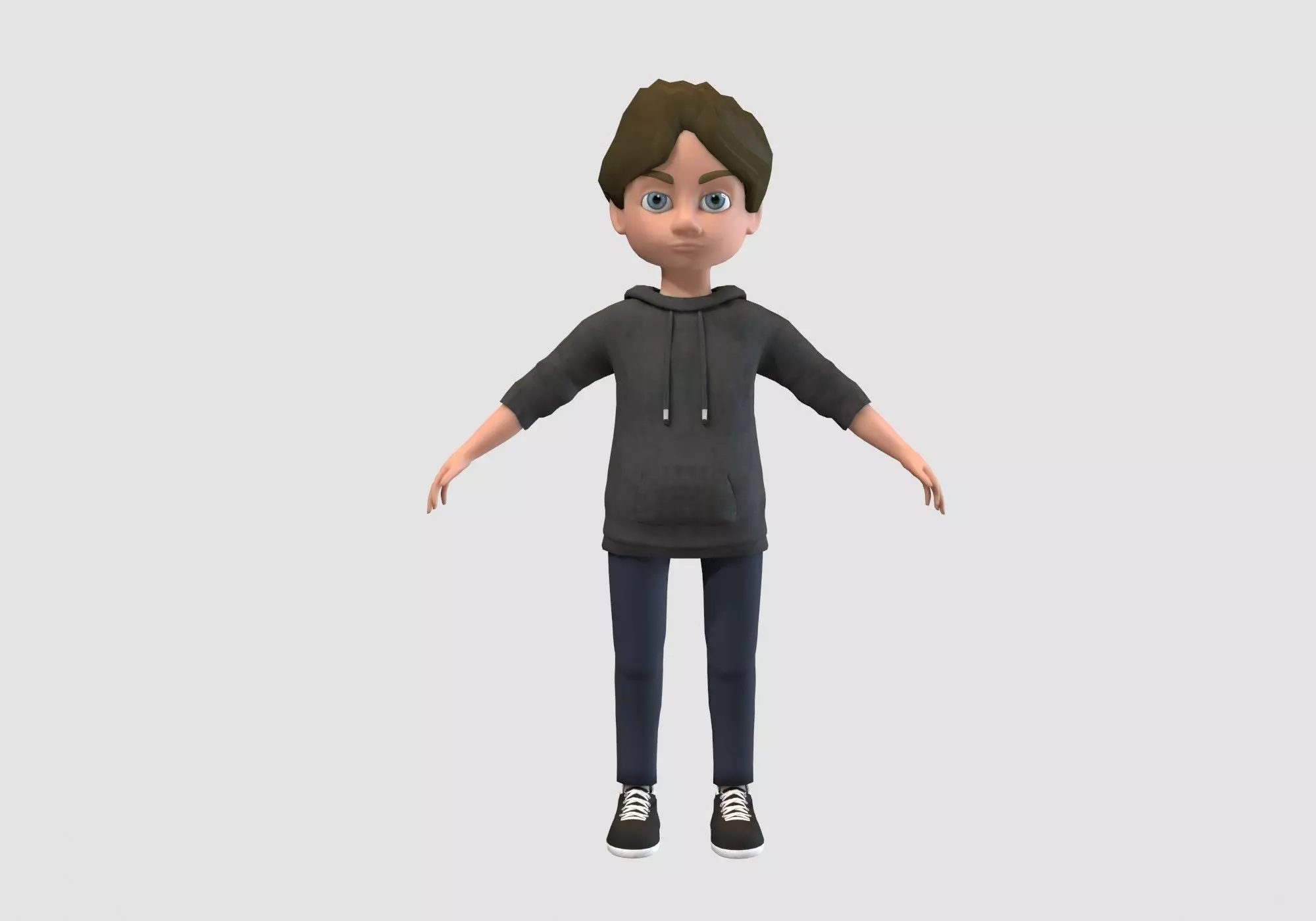 young cartoon kid  3D model_0