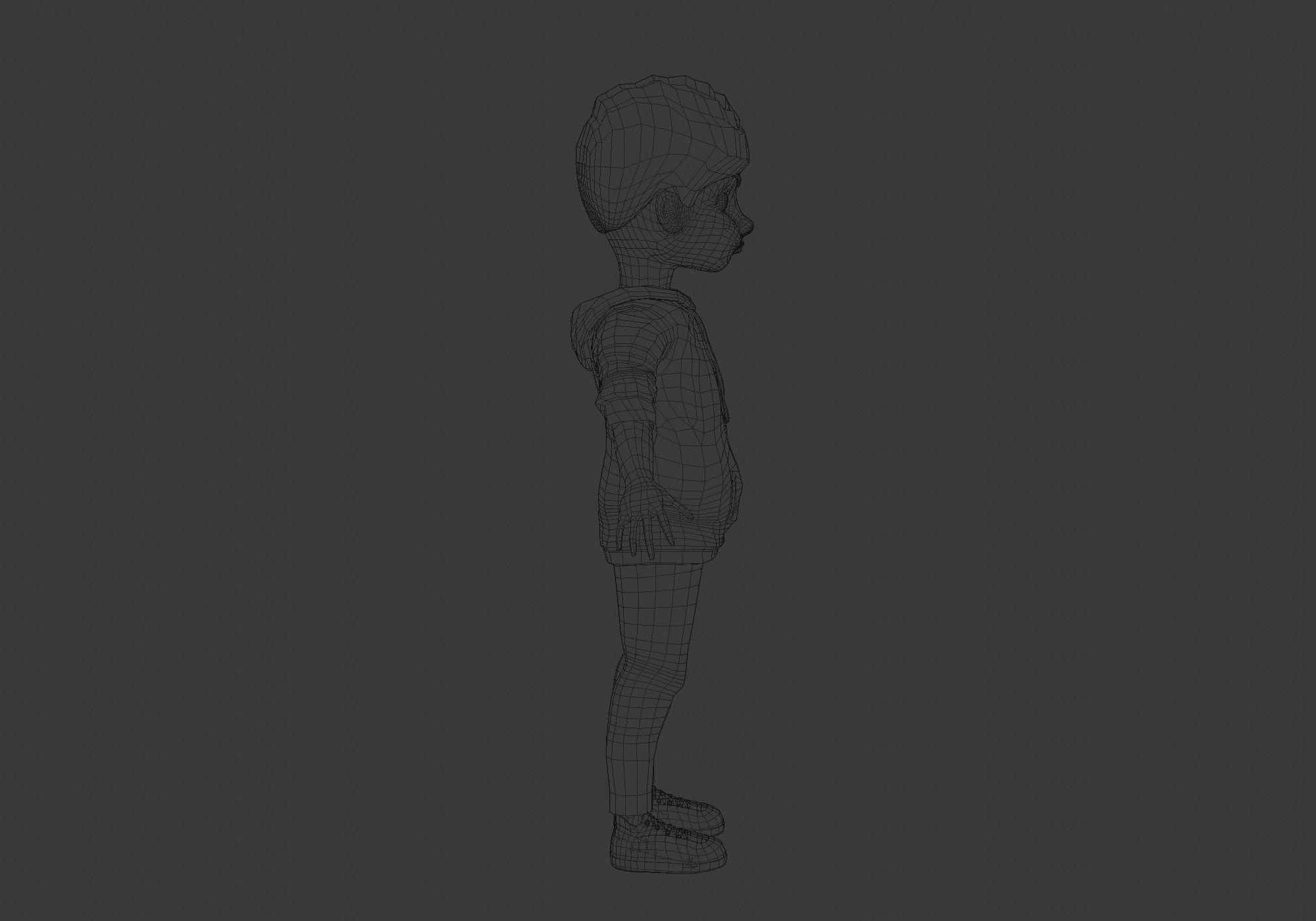 young cartoon kid  3D model_7