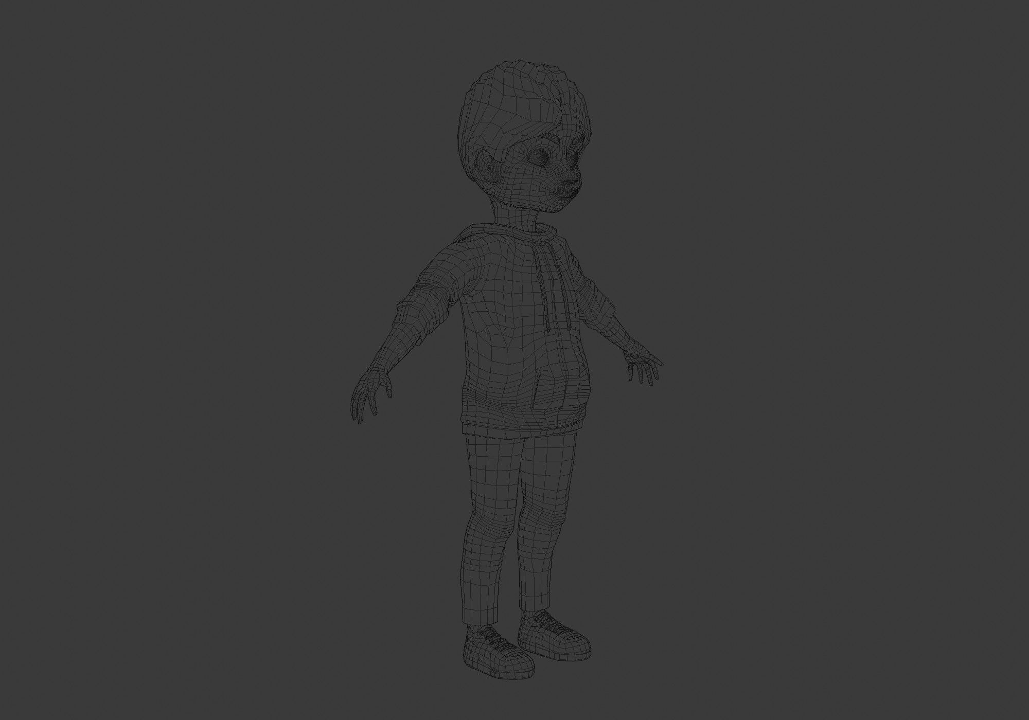 young cartoon kid  3D model_6