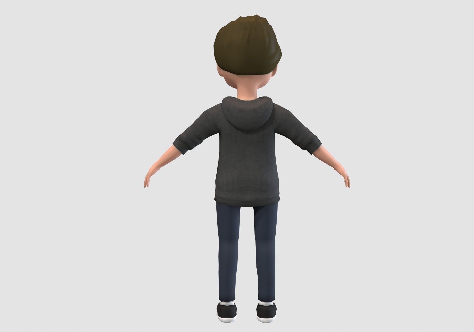 young cartoon kid  3D model_3