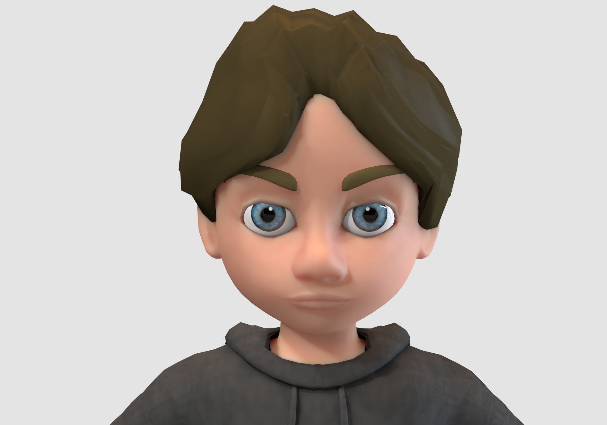 young cartoon kid  3D model_4