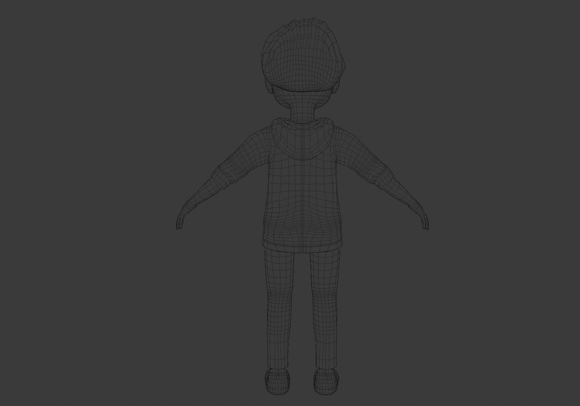 young cartoon kid  3D model_8