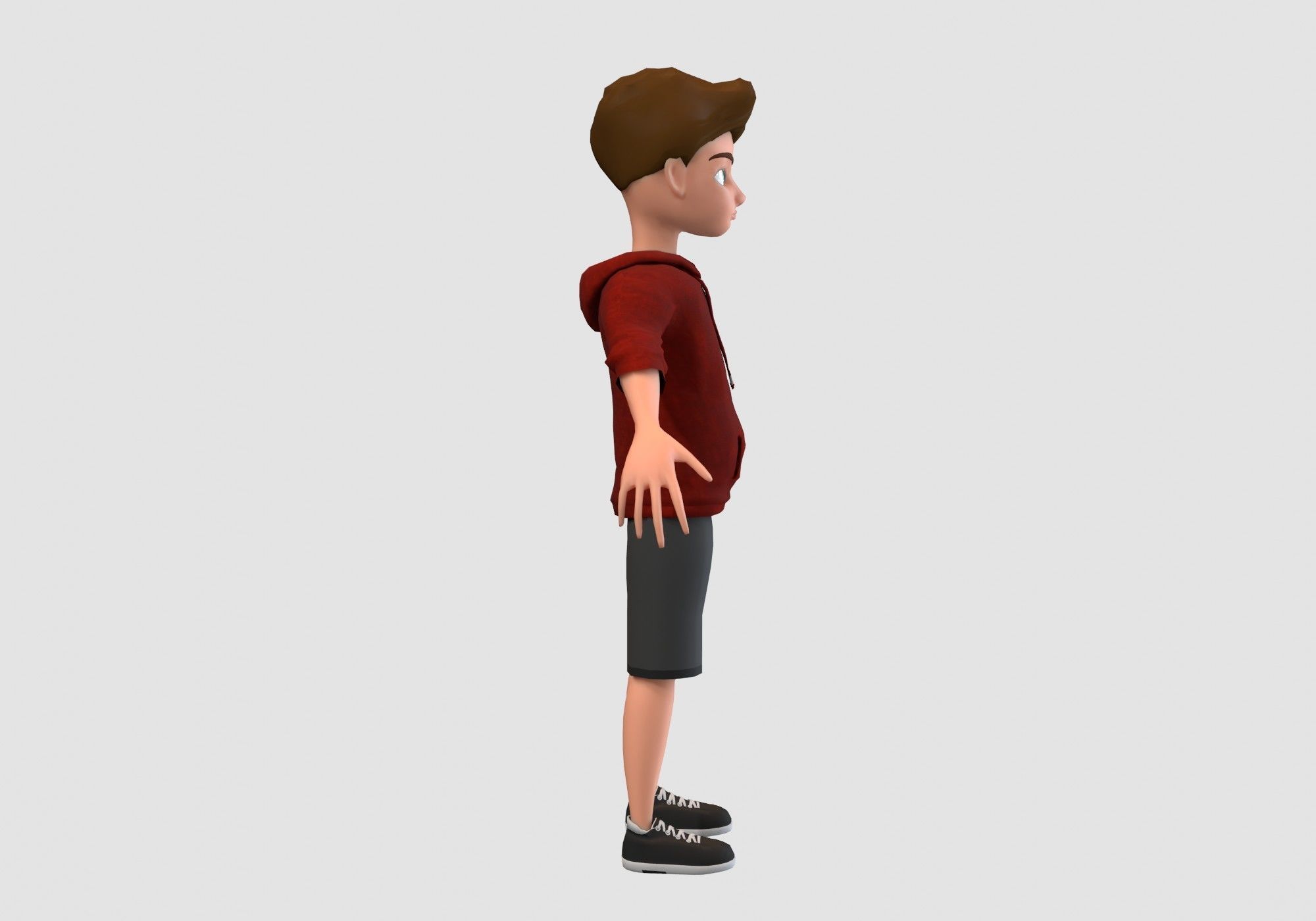 young cartoon boy 3D model_2
