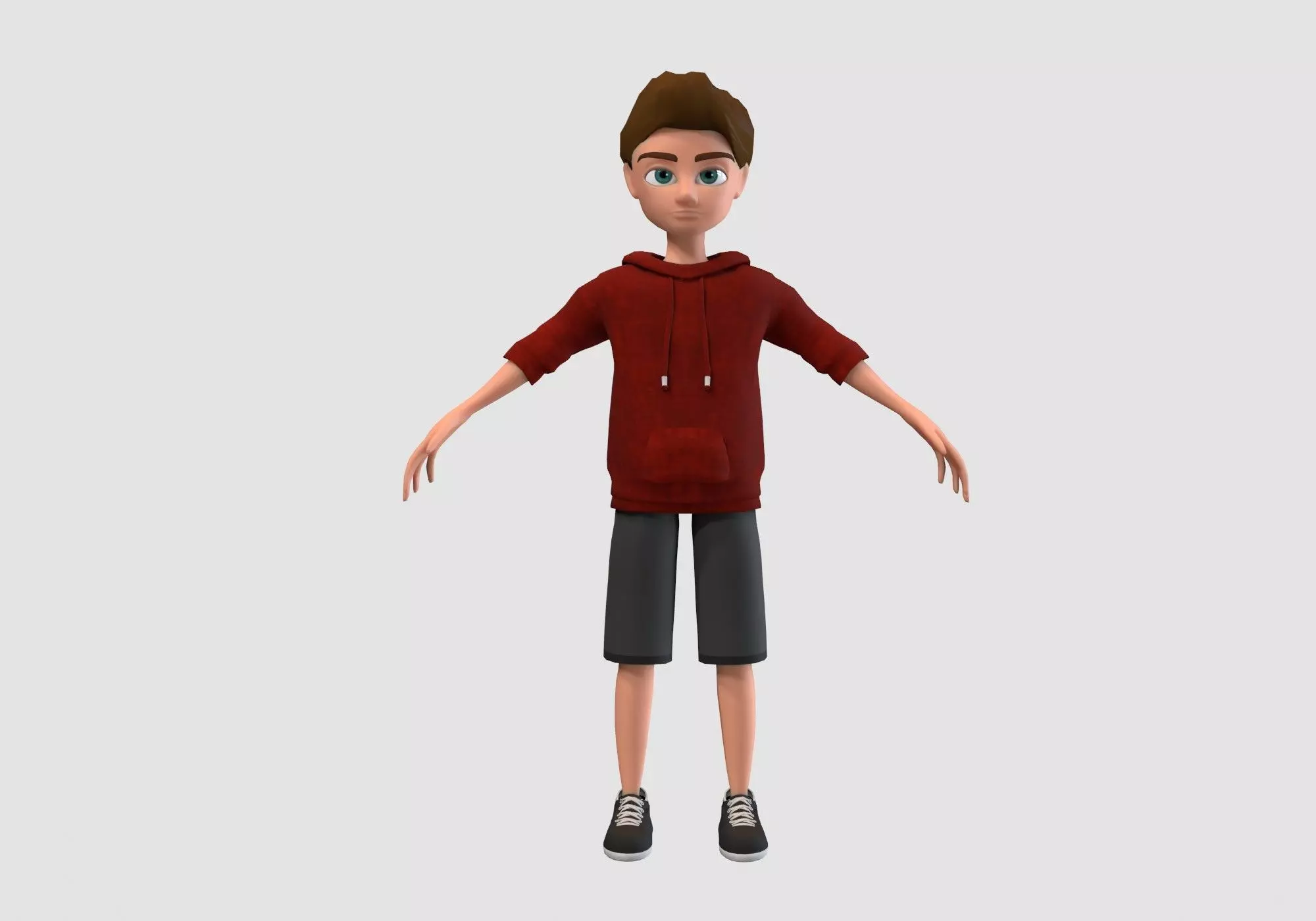 young cartoon boy 3D model_0
